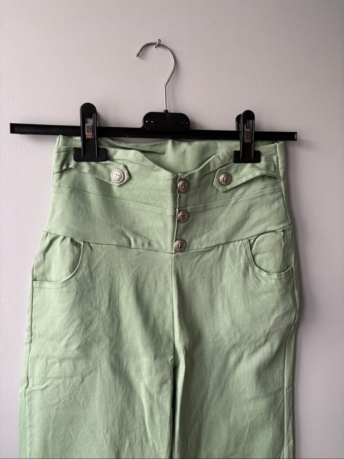 Pantalon élastique vert