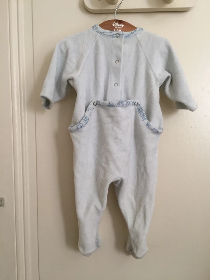Pyjama velours bleu ciel Petit Bateau - 3 mois - photo numéro 3