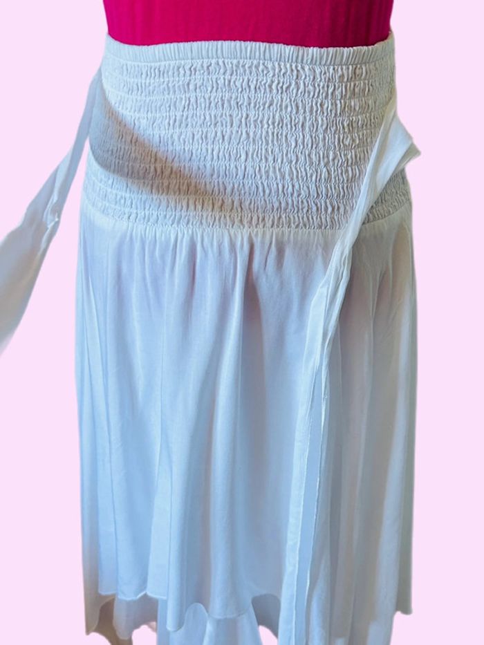 🌸🌿Jolie jupe blanche vintage bohème fairycore Y2K asymmetrical white flowy skirt🌿🌸 - photo numéro 10