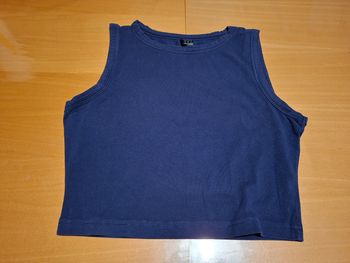 Tee-shirt debardeur crop top taille S marine