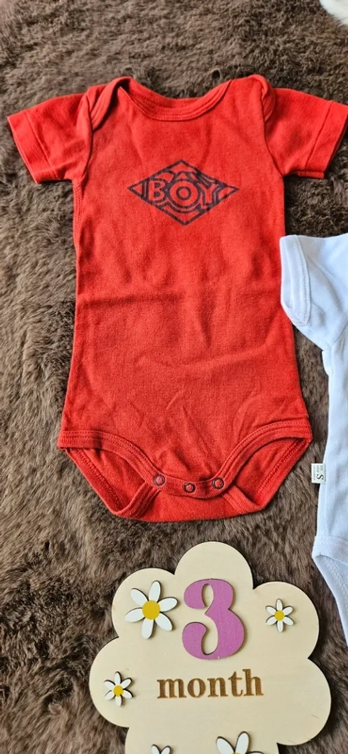 Lot de 2 bodies été manche courte garçon - photo numéro 3
