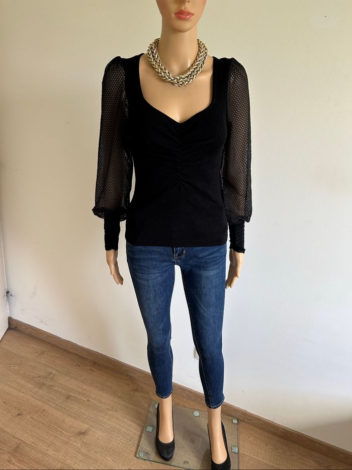 Pull noir neuf à manches longues Morgan taille XS (valeur 45€) - photo numéro 3