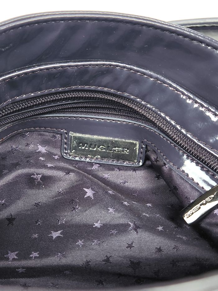 Sac à Main Thierry Mugler Vintage en Cuir Verni Violet - photo numéro 7