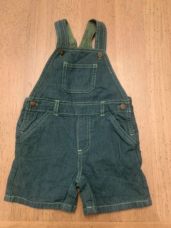 Salopette short bout’chou vert 12 mois