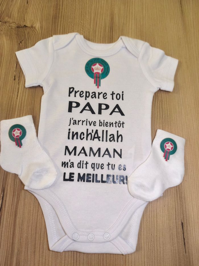 Ensemble bébé Maroc  Annonce grossesse  Cadeau futur papa - photo numéro 2