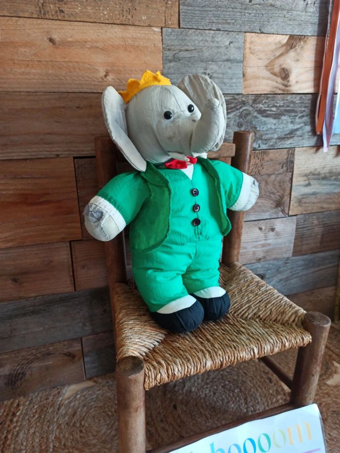 Peluche Babar vintage Toile de parachute - photo numéro 3