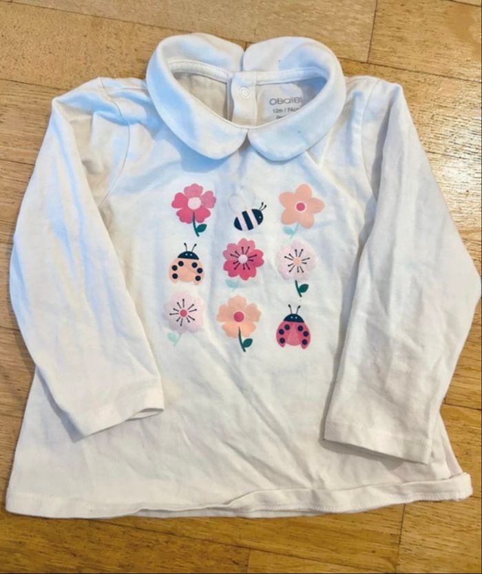 7 tops manches longues bébé fille - 12 mois - photo numéro 9