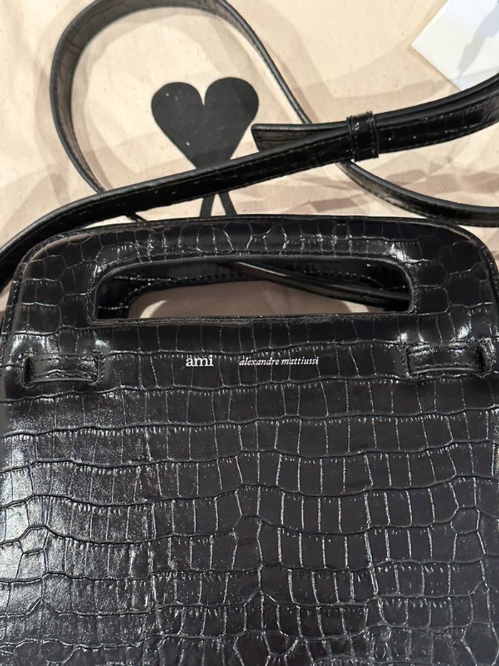 Sac à main en cuir effet croco Ami Paris neuf - photo numéro 4