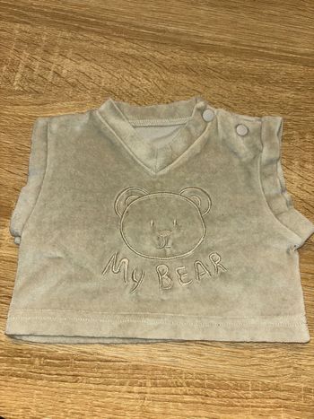 Haut pull bébé 0/1 mois motif ourson