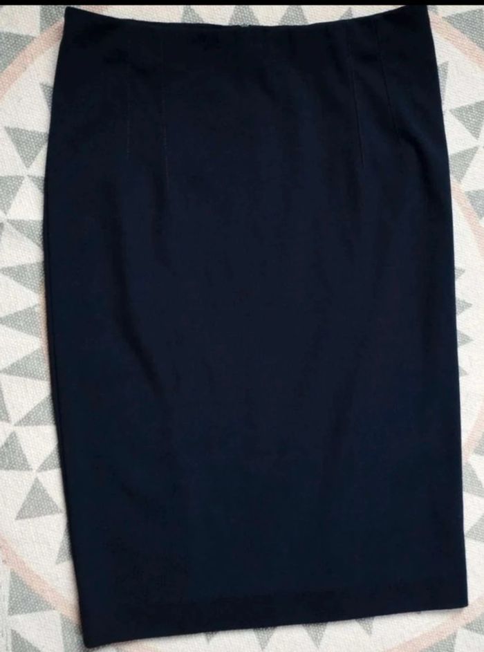 Jupe  mi-longue  Marine - Viscose  Nylon -  L  - Parfait  État - photo numéro 5