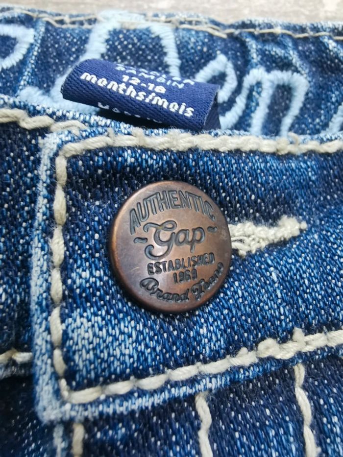 🌺 très jolie Jean gap 12/18 mois bleu denim pantalon - photo numéro 3