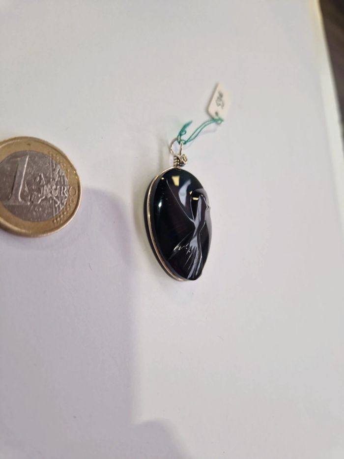 Pendentif obsidienne arc en ciel colombe Mexique - photo numéro 2