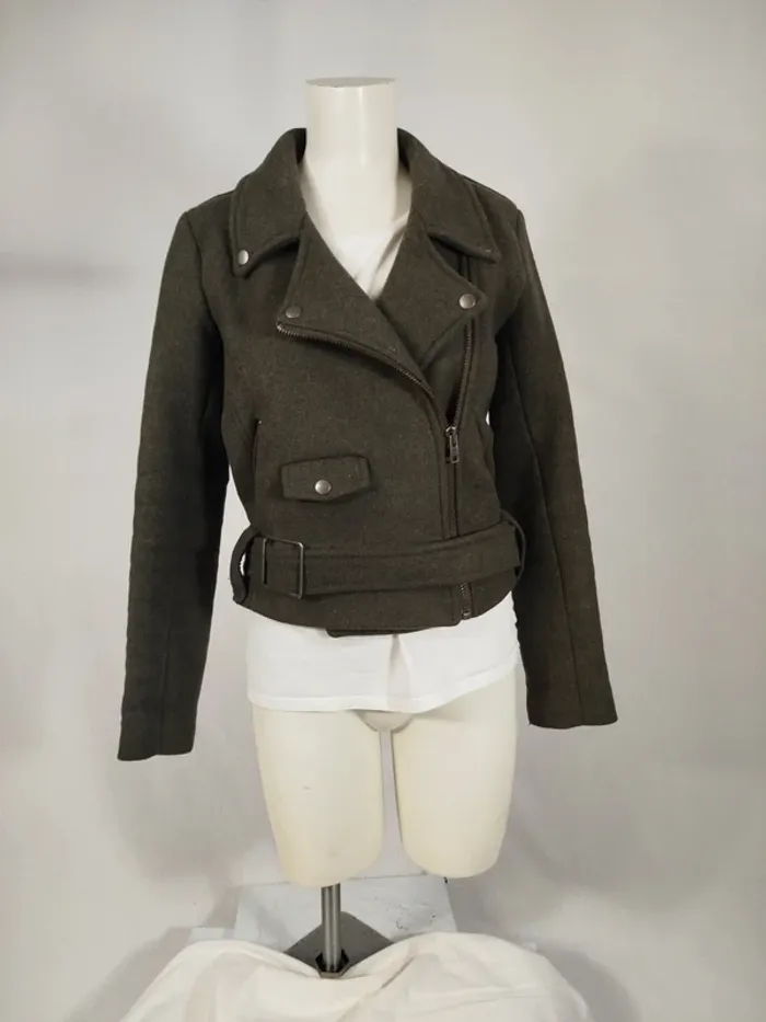 Veste en laine kaki chiné - American Vintage A258