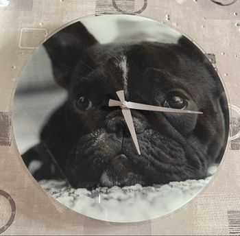 Horloge en verre Bouledogue