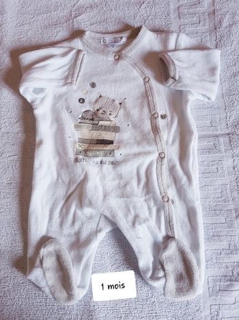 Pyjama velour kitchoun 1 mois