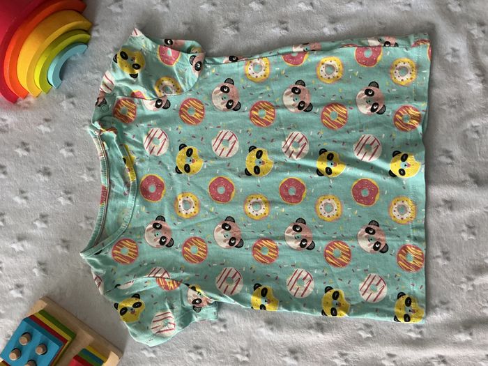 teeshirt manches courtes turquoise à motifs multicolore 12/24 mois lupilu - photo numéro 4