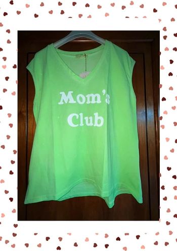 T-shirt col v vert fluo April Vintage