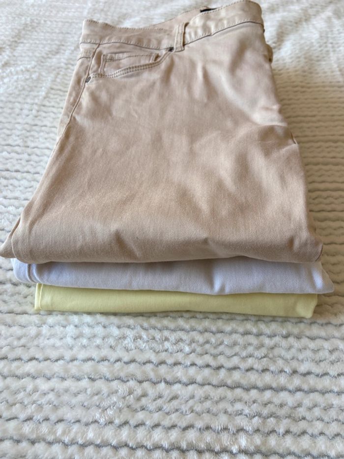 Lot de 3 pantalons coton taille basse / Taille 42 - photo numéro 19