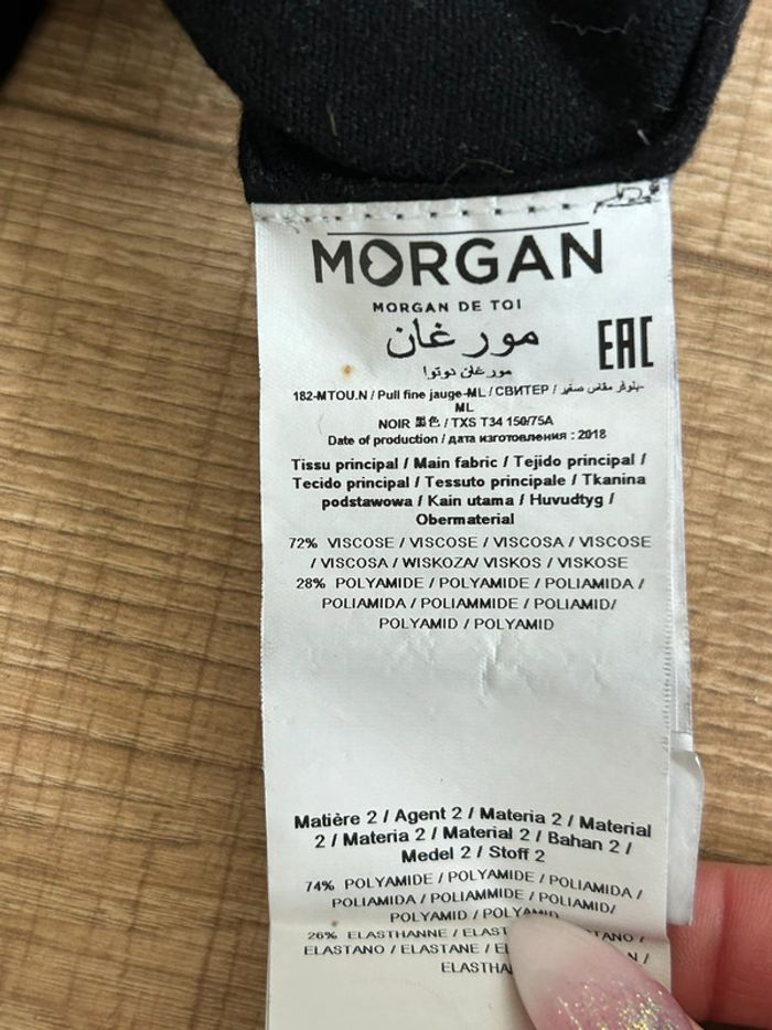 Pull noir et blanc Morgan taille XS bon état - photo numéro 15