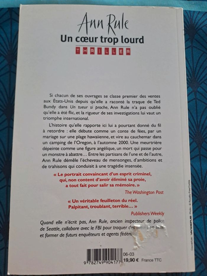 Livre Un Coeur trop lourd, Ann Rule - photo numéro 2