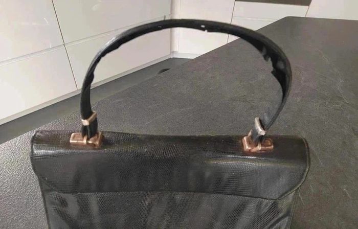 13 € Sac à main Skaï aspect cuir années 50 60 Vintage - photo numéro 3