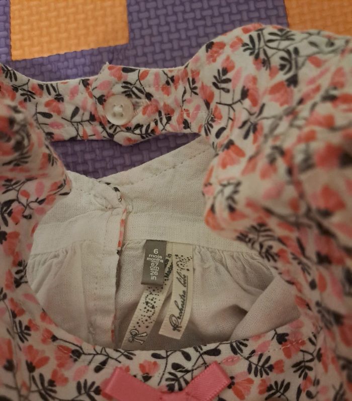 Robe fleurie rose, orchestra, taille 6 mois (67 cm) - photo numéro 3