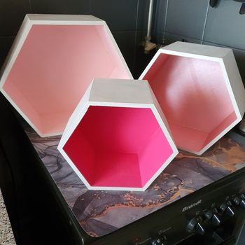 Lot 3 boites hexagonale