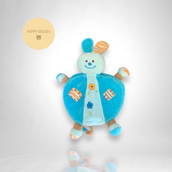 Peluche Doudou Rond lapin bleu Ajena DP273