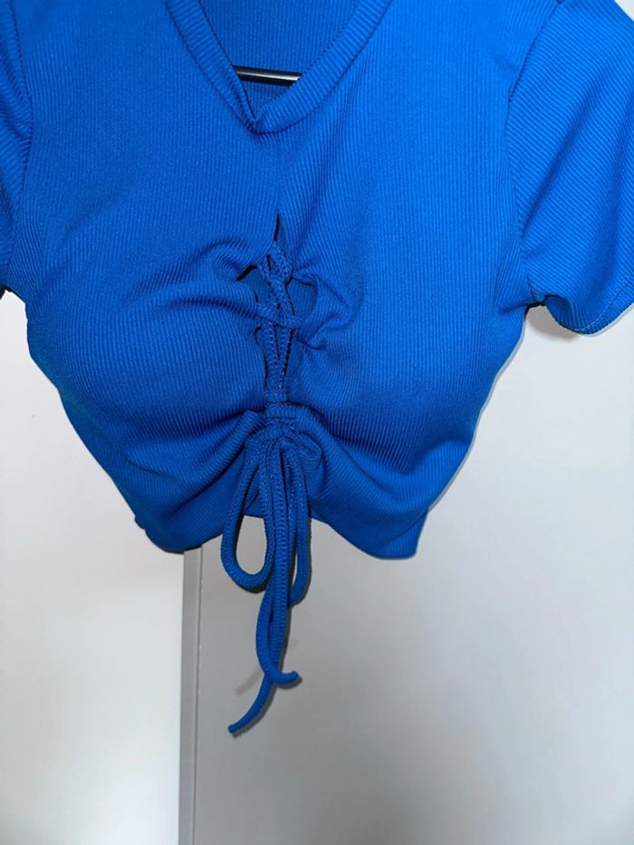 Petit haut à lacet bleu Tally Weijl taille M - photo numéro 4