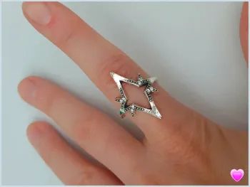 Bague argentée tendance en acier inoxydable