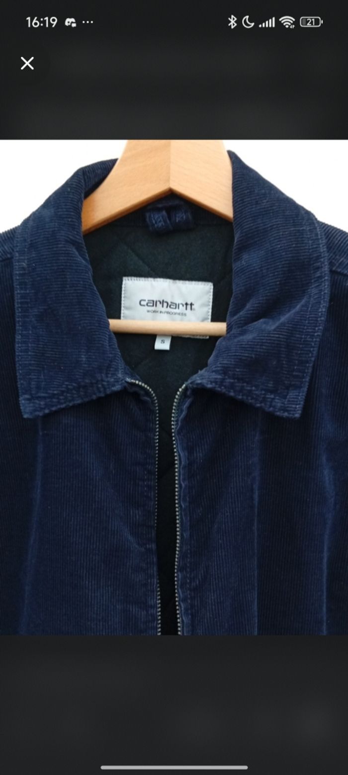 Veste Carhartt WIP Modular Velours Navy - Taille S - photo numéro 3