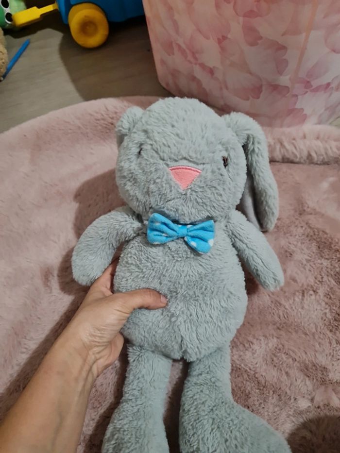 Jolie pti lapinou gris et bleu très bon etat - photo numéro 3