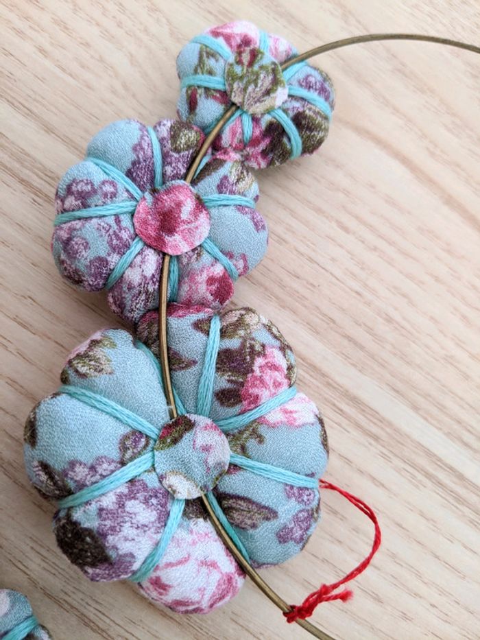 Bijoux en tissus vert rose - photo numéro 6