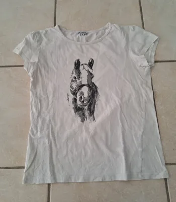 Tee shirt manches courtes blanc 12 ans 👧 U collection