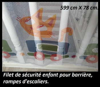 Filet de sécurité enfant pour rampe d'escaliers 599 cm X 78 cm