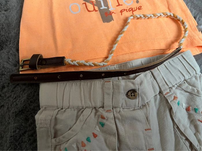 Gémo 12m t shirt pantacourt ceinture - photo numéro 6