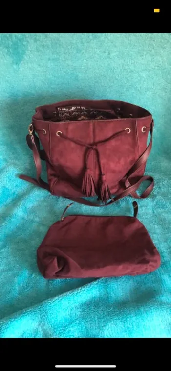 Sac + pochette bordeaux