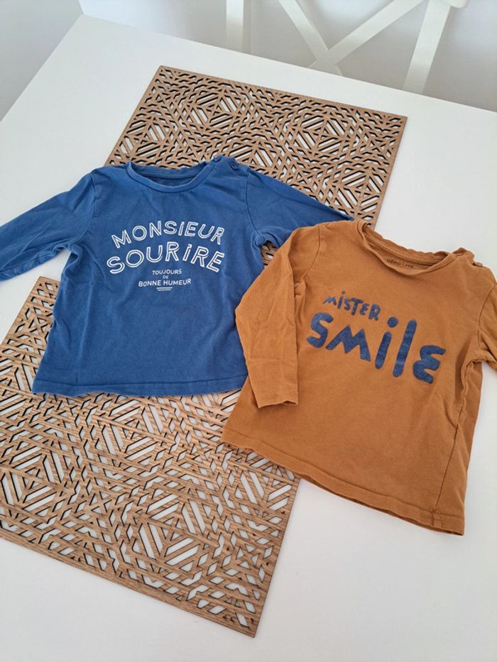 2 t-shirt manche longue 24 mois gemo