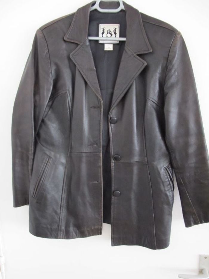 Veste en Cuir – Noir - Femme - Taille 40