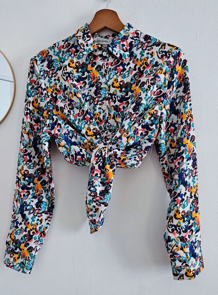Chemisier à motifs multicolores