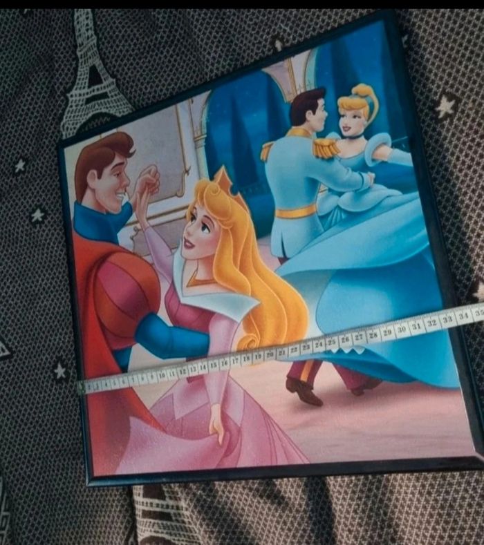 Tableau princesses Disney Aurore et Cendrillon avec leurs princes - photo numéro 2