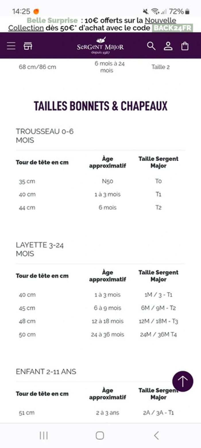 Bonnet Sergent major neuf taille 1 - photo numéro 5