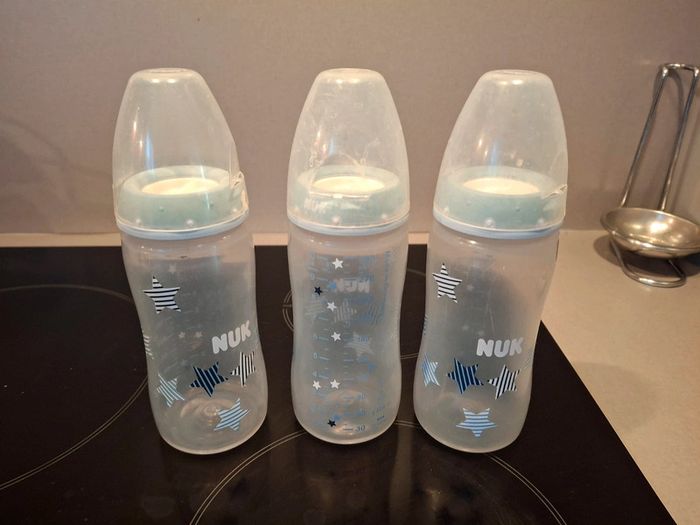 Lot de 3 Biberons NUK 300ml étoiles bleu