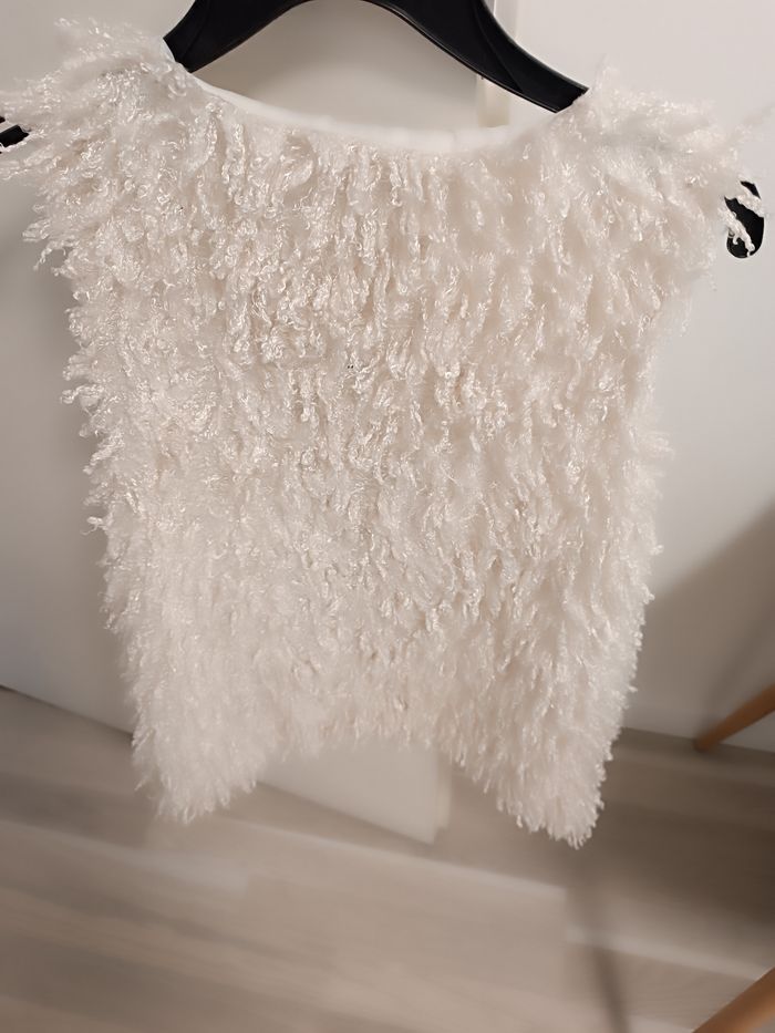 Gillet bouclette blanc taille S/Mmarque OVSovs - photo numéro 3