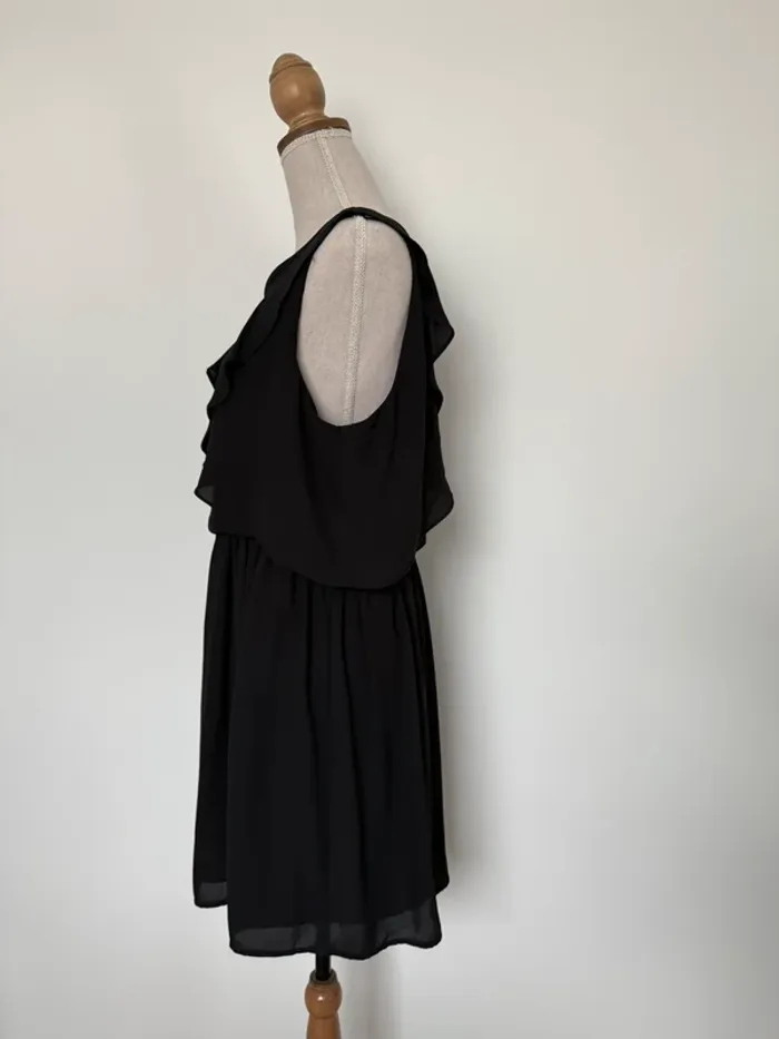 Robe tunique noir neuf Kleid dress Vestido Vestito jurk jumpsuit femme volant mujer donna woman - photo numéro 3