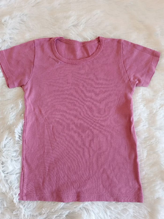 1€ Tee-shirt manches courtes parme / rose T. 5 ans Influx - photo numéro 2