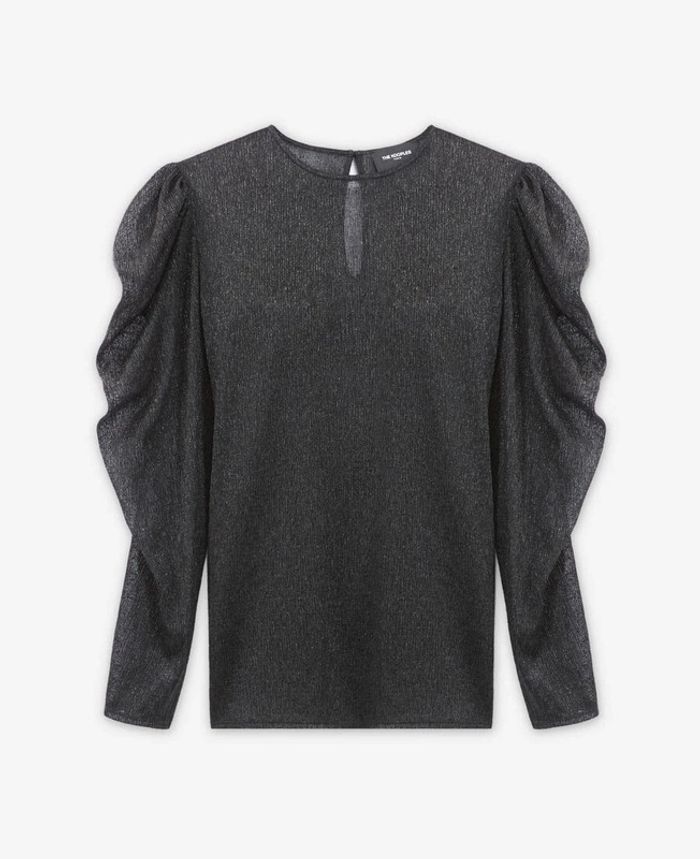 Blouse noir lurex Taille 2 (38) The Kooples Neuf avec étiquette - photo numéro 6