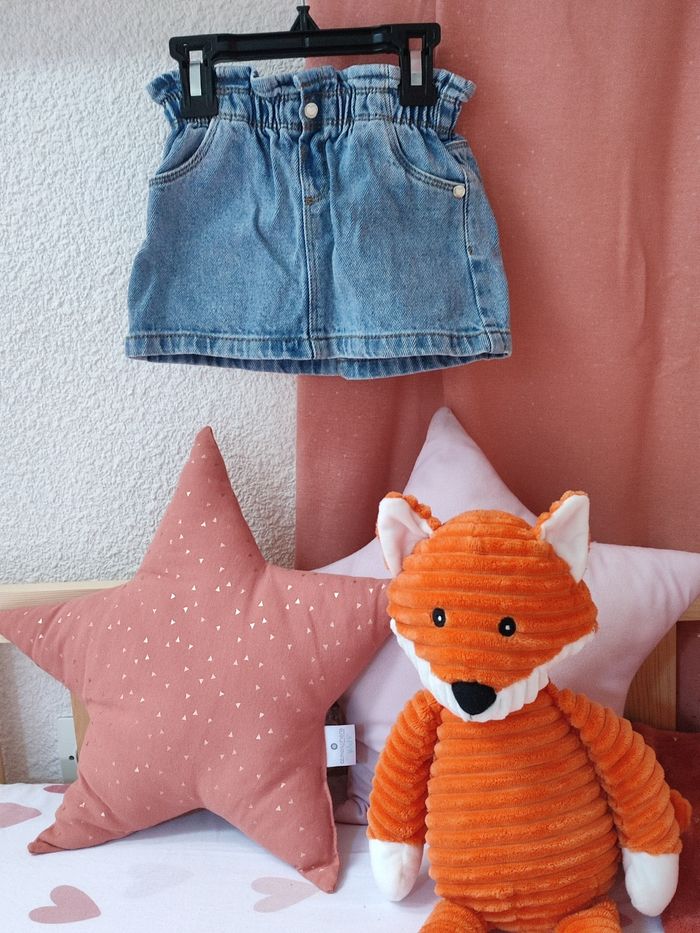 Jupe en jean avec élastique à la taille - 24 mois - Très bon état - Gémo