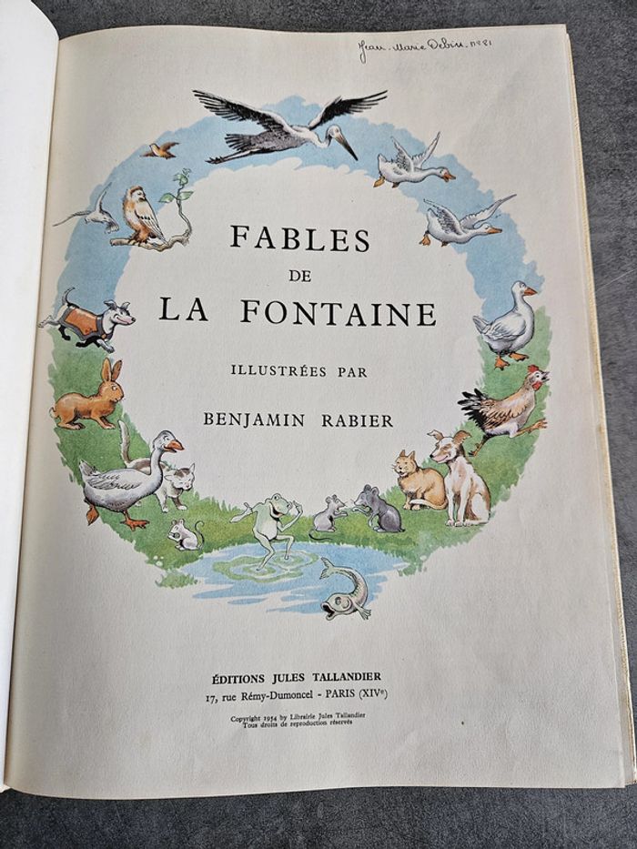 Livre ancien vintage "Les fables" de Jean de la Fontaine - Edition 1954 collector - photo numéro 3