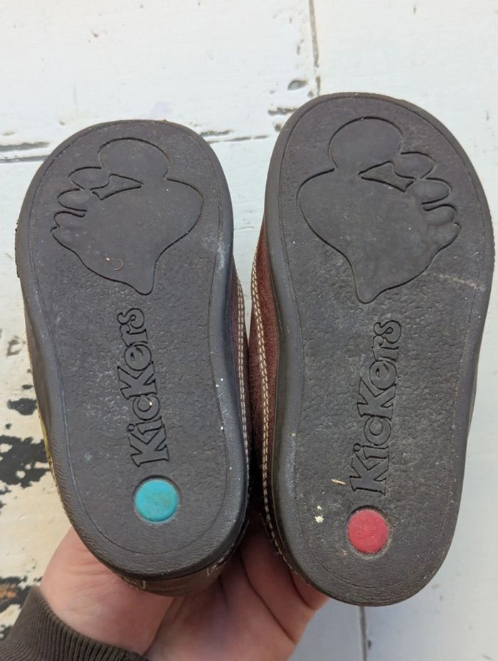 Sandales ouvertes en cuir marron Kickers – Taille 24 - photo numéro 4
